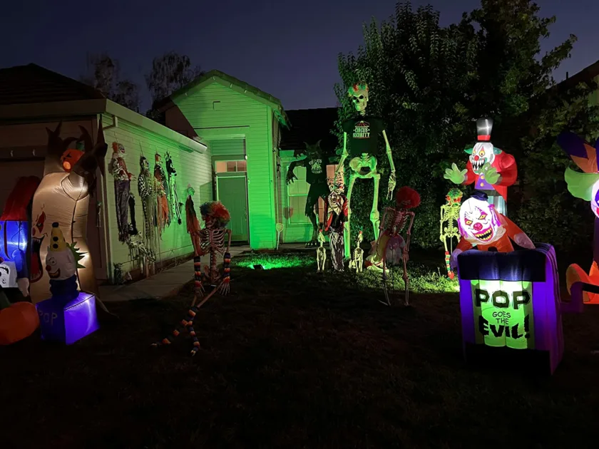 Green Floodlight Clowns Balloon Night Lights For Outdoor Party