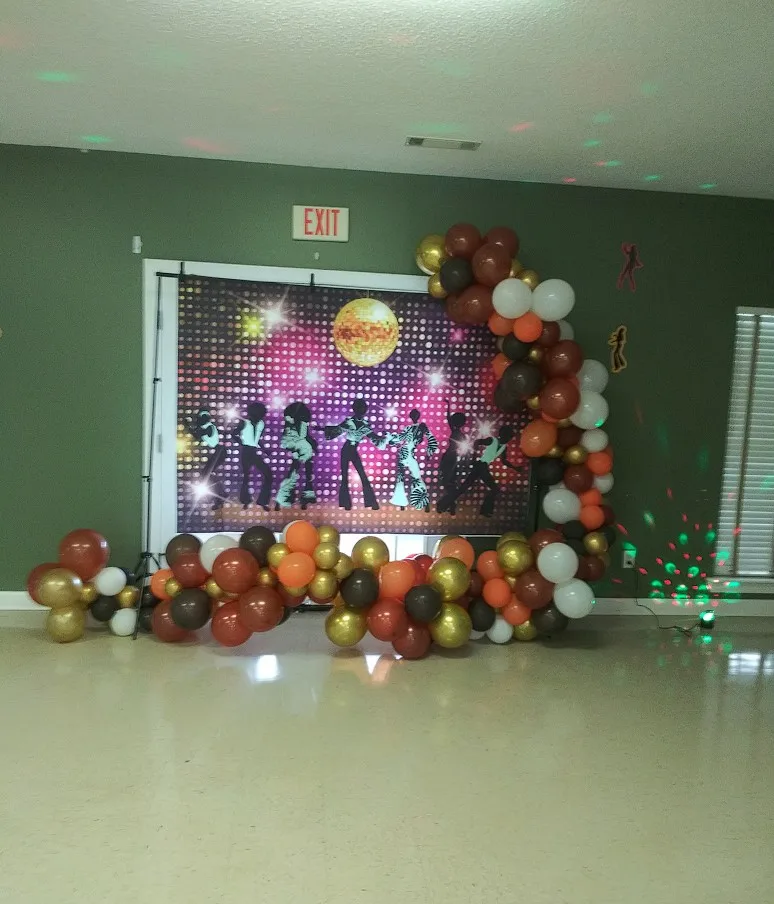 Retro Dance Party Balloon Arch And Poster