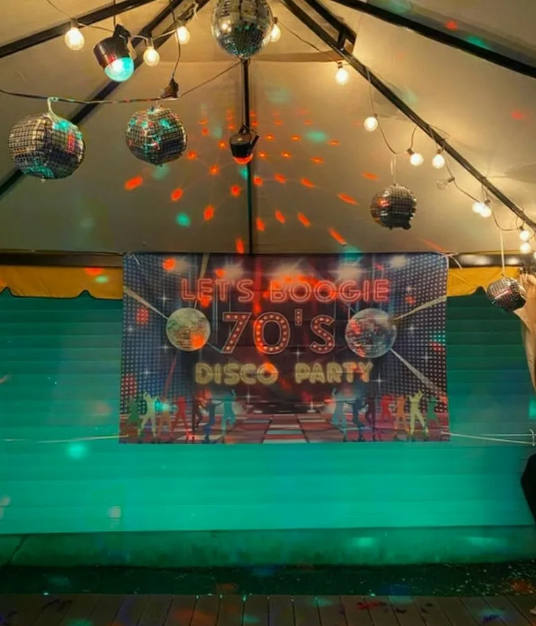 Retro Dance Party Disco Ball And Poster