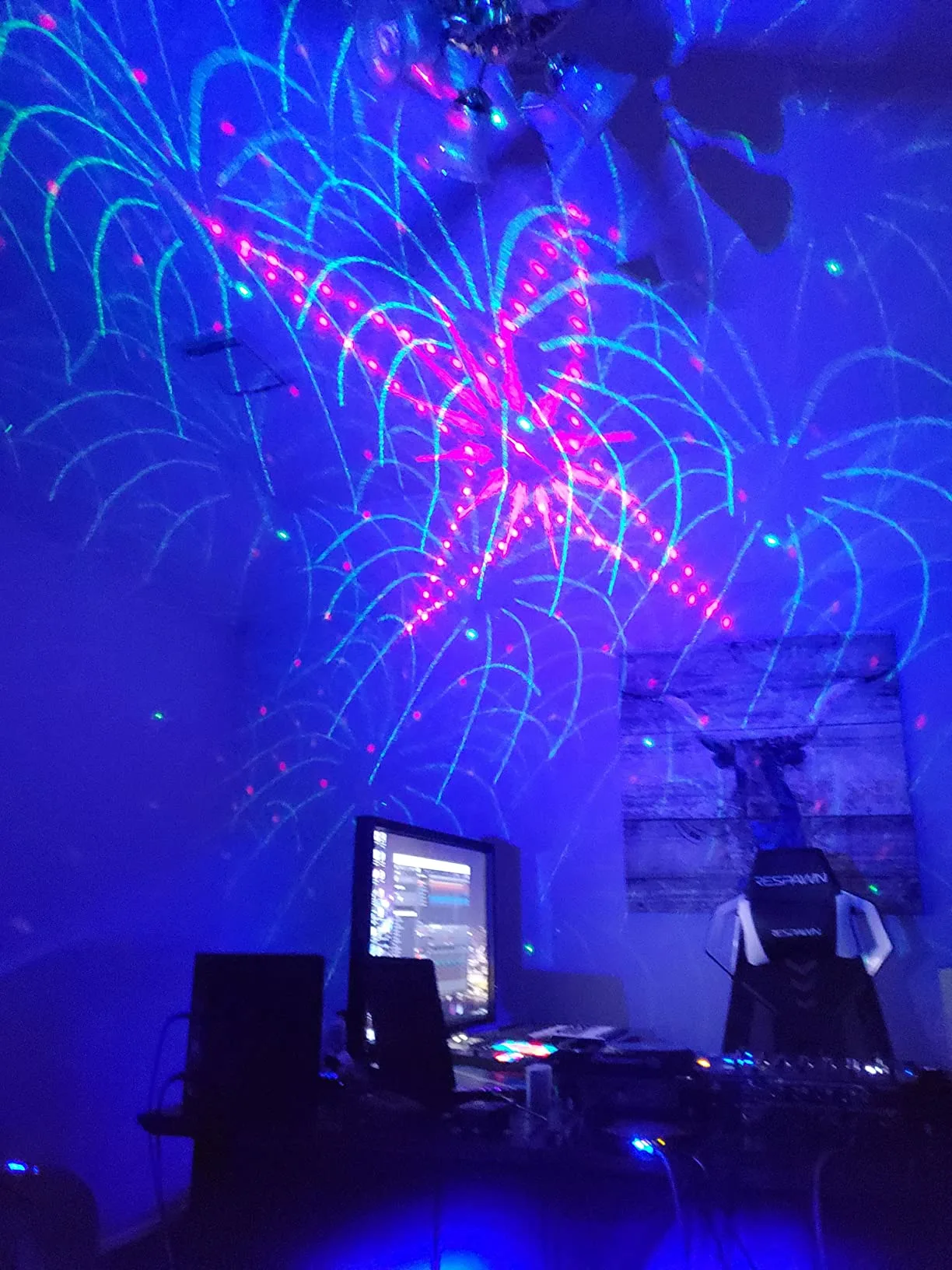 Colorful Laserlights Blue Backlight Dj Booth Disco Lights For Party