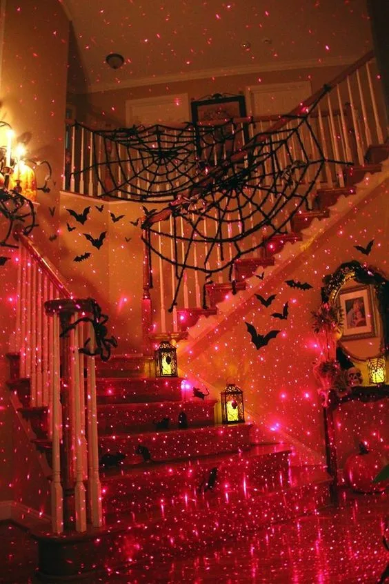 Lights For Halloween Stairway Indoor Decoration With Red Dot Laser Lights