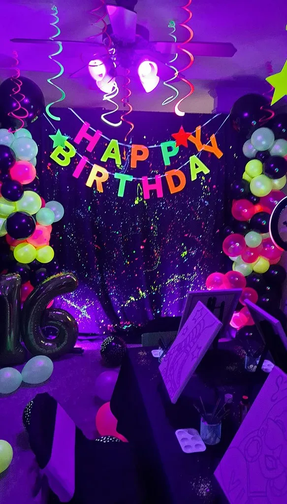 Black Party Lights Birthday Decorations