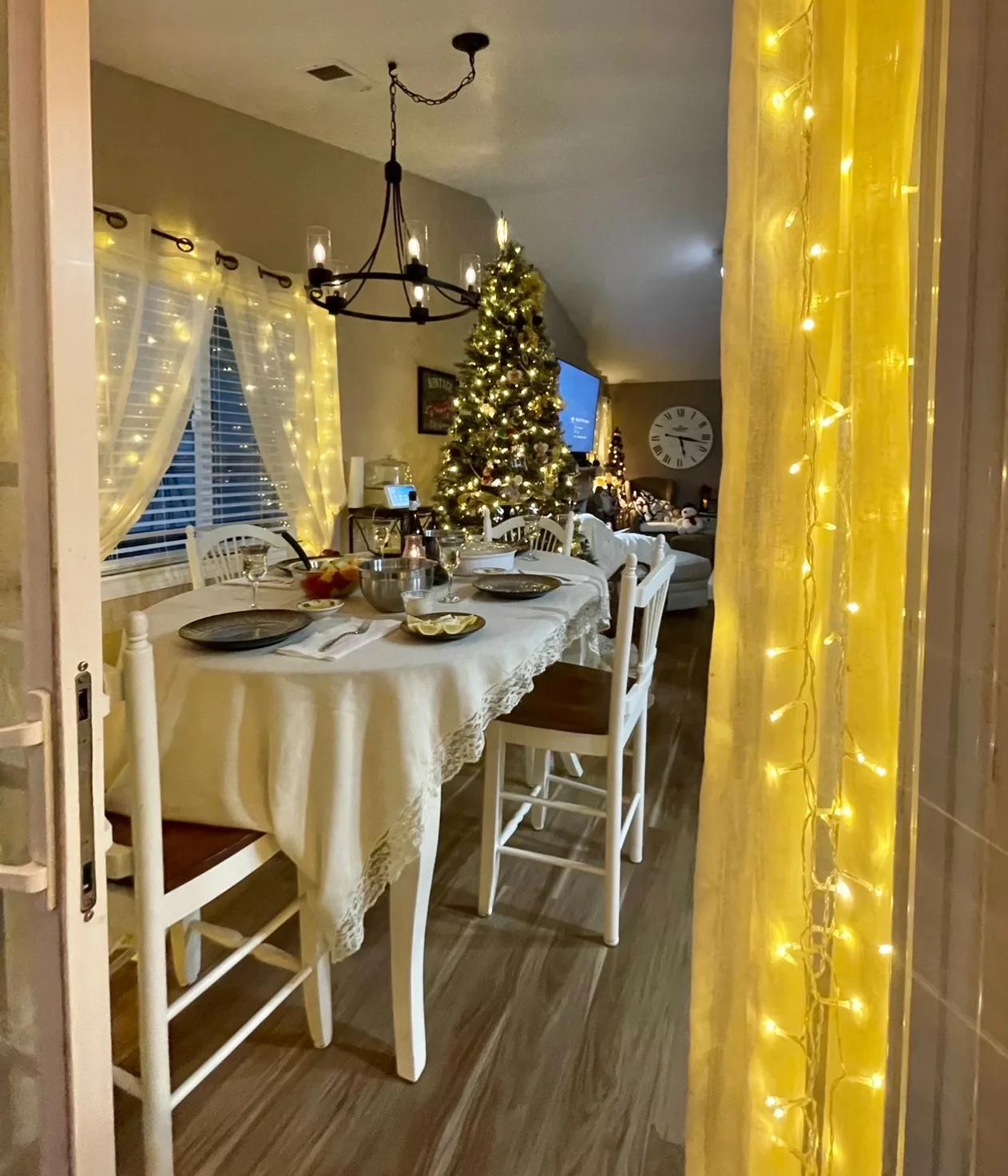 Warm Fairylgihts Christmas Tree Dining Table Lights Decor