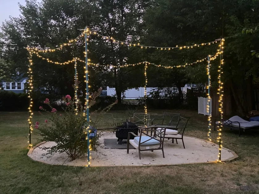 Yellow Stringlights Backyard Patio Christmas Lights Decor